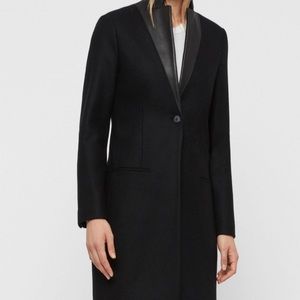 All Saints Leni wool blend/leather coat